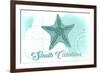 South Carolina - Starfish - Teal - Coastal Icon-Lantern Press-Framed Premium Giclee Print