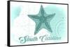 South Carolina - Starfish - Teal - Coastal Icon-Lantern Press-Framed Stretched Canvas