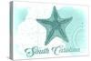 South Carolina - Starfish - Teal - Coastal Icon-Lantern Press-Stretched Canvas