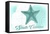 South Carolina - Starfish - Teal - Coastal Icon-Lantern Press-Framed Stretched Canvas