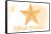 South Carolina - Starfish - Yellow - Coastal Icon-Lantern Press-Framed Stretched Canvas