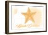 South Carolina - Starfish - Yellow - Coastal Icon-Lantern Press-Framed Art Print