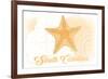 South Carolina - Starfish - Yellow - Coastal Icon-Lantern Press-Framed Premium Giclee Print