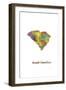 South Carolina State Map 1-Marlene Watson-Framed Giclee Print