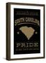 South Carolina State Pride - Gold on Black-Lantern Press-Framed Art Print