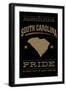 South Carolina State Pride - Gold on Black-Lantern Press-Framed Art Print