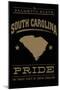 South Carolina State Pride - Gold on Black-Lantern Press-Mounted Art Print