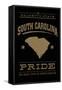 South Carolina State Pride - Gold on Black-Lantern Press-Framed Stretched Canvas