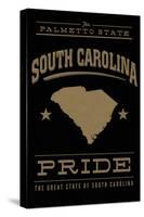 South Carolina State Pride - Gold on Black-Lantern Press-Stretched Canvas