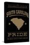 South Carolina State Pride - Gold on Black-Lantern Press-Stretched Canvas