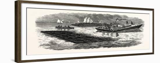 South Carolina: the South in 1880: Construction of Jetties for the Improvement of Charleston Harbor-null-Framed Giclee Print