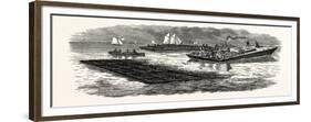 South Carolina: the South in 1880: Construction of Jetties for the Improvement of Charleston Harbor-null-Framed Giclee Print