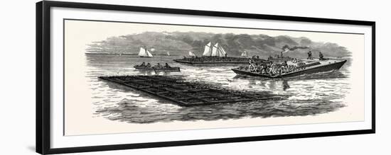 South Carolina: the South in 1880: Construction of Jetties for the Improvement of Charleston Harbor-null-Framed Giclee Print