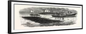 South Carolina: the South in 1880: Construction of Jetties for the Improvement of Charleston Harbor-null-Framed Giclee Print