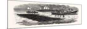 South Carolina: the South in 1880: Construction of Jetties for the Improvement of Charleston Harbor-null-Mounted Giclee Print