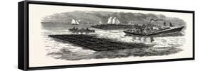 South Carolina: the South in 1880: Construction of Jetties for the Improvement of Charleston Harbor-null-Framed Stretched Canvas