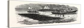 South Carolina: the South in 1880: Construction of Jetties for the Improvement of Charleston Harbor-null-Stretched Canvas