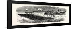 South Carolina: the South in 1880: Construction of Jetties for the Improvement of Charleston Harbor-null-Framed Giclee Print