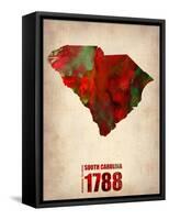 South Carolina Watercolor Map-NaxArt-Framed Stretched Canvas