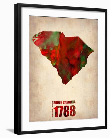 South Carolina Watercolor Map-NaxArt-Framed Art Print