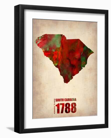 South Carolina Watercolor Map-NaxArt-Framed Art Print