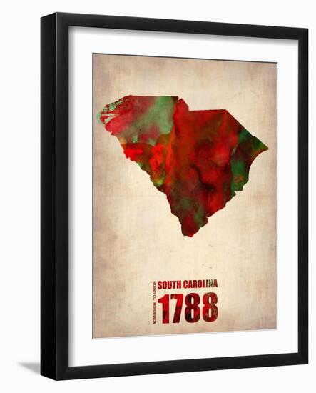 South Carolina Watercolor Map-NaxArt-Framed Art Print