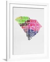 South Carolina Watercolor Word Cloud-NaxArt-Framed Art Print