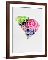 South Carolina Watercolor Word Cloud-NaxArt-Framed Art Print