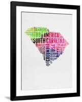 South Carolina Watercolor Word Cloud-NaxArt-Framed Art Print