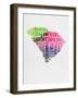 South Carolina Watercolor Word Cloud-NaxArt-Framed Art Print