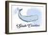 South Carolina - Whale - Blue - Coastal Icon-Lantern Press-Framed Art Print