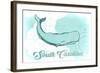 South Carolina - Whale - Teal - Coastal Icon-Lantern Press-Framed Art Print