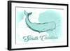 South Carolina - Whale - Teal - Coastal Icon-Lantern Press-Framed Art Print