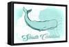 South Carolina - Whale - Teal - Coastal Icon-Lantern Press-Framed Stretched Canvas