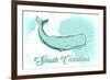 South Carolina - Whale - Teal - Coastal Icon-Lantern Press-Framed Premium Giclee Print