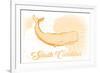 South Carolina - Whale - Yellow - Coastal Icon-Lantern Press-Framed Premium Giclee Print