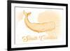 South Carolina - Whale - Yellow - Coastal Icon-Lantern Press-Framed Premium Giclee Print