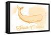 South Carolina - Whale - Yellow - Coastal Icon-Lantern Press-Framed Stretched Canvas