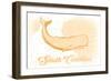 South Carolina - Whale - Yellow - Coastal Icon-Lantern Press-Framed Art Print