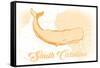 South Carolina - Whale - Yellow - Coastal Icon-Lantern Press-Framed Stretched Canvas