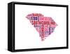 South Carolina Word Cloud Map-NaxArt-Framed Stretched Canvas