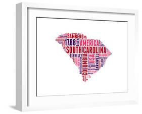 South Carolina Word Cloud Map-NaxArt-Framed Art Print