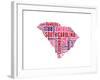 South Carolina Word Cloud Map-NaxArt-Framed Art Print