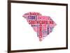 South Carolina Word Cloud Map-NaxArt-Framed Art Print