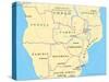 South-Central Africa Political Map-Peter Hermes Furian-Stretched Canvas