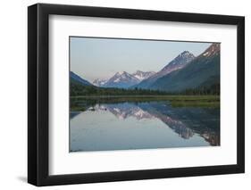 South Central Alaska, Kenai Peninsula. Sunset at Tern Lakes-Michael Qualls-Framed Photographic Print