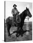 South Dakota - A Dakota Cowboy on Horseback-Lantern Press-Stretched Canvas