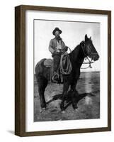 South Dakota - A Dakota Cowboy on Horseback-Lantern Press-Framed Art Print