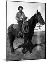 South Dakota - A Dakota Cowboy on Horseback-Lantern Press-Mounted Art Print