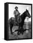 South Dakota - A Dakota Cowboy on Horseback-Lantern Press-Framed Stretched Canvas